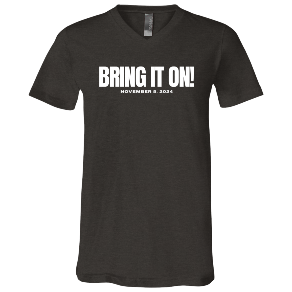 BRING IT ON WHITE FONT VNECK