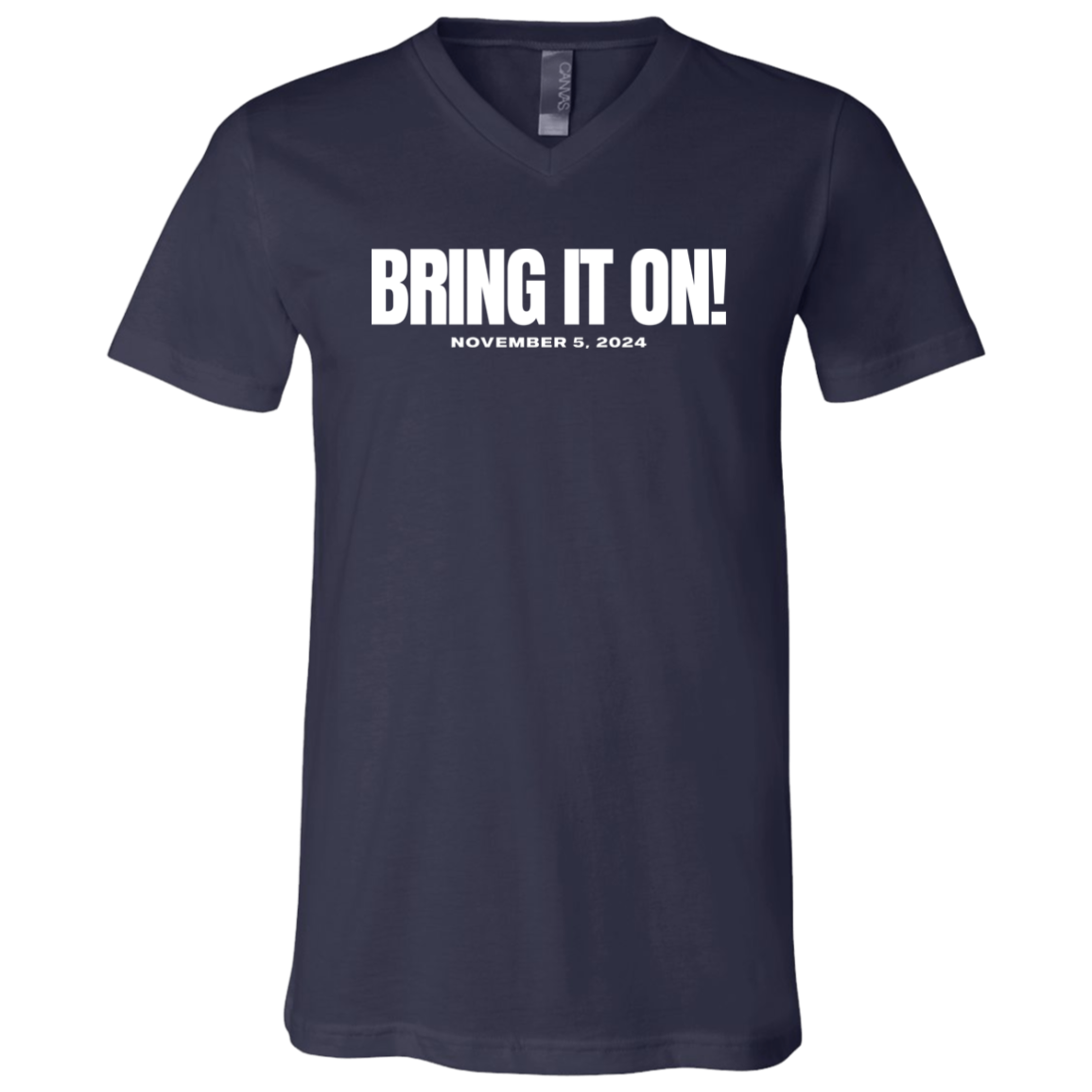 BRING IT ON WHITE FONT VNECK