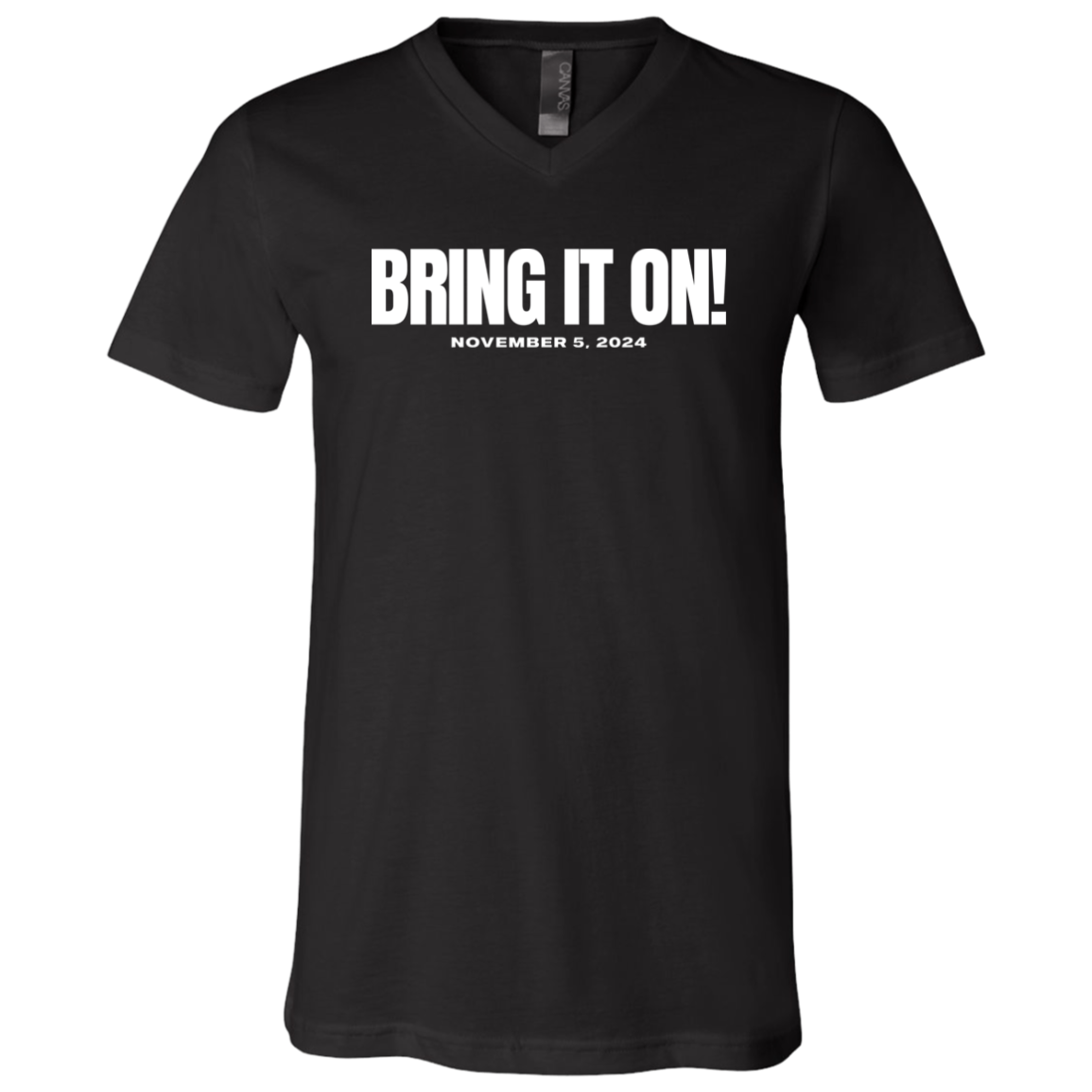 BRING IT ON WHITE FONT VNECK