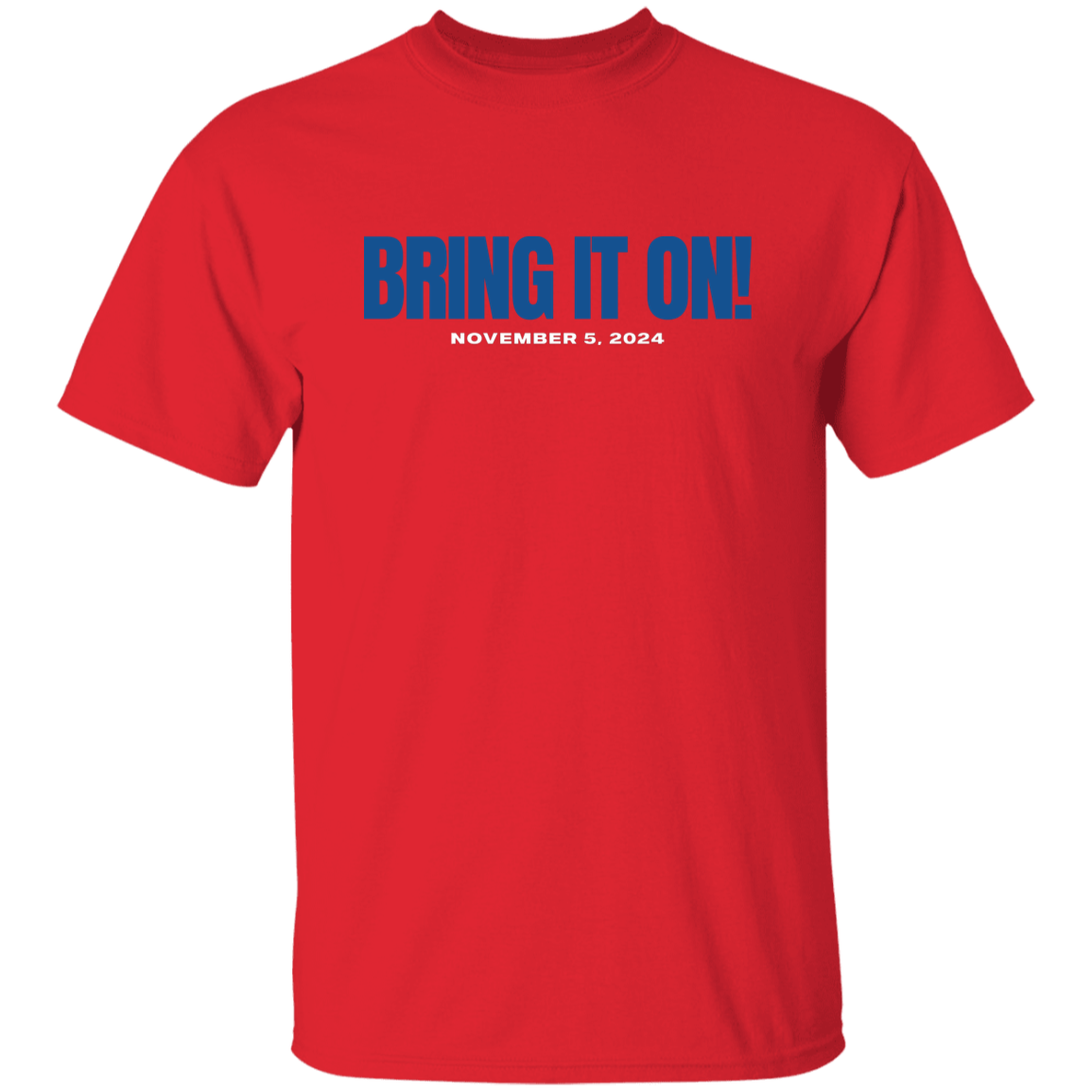 BRING IT ON BLUE FONT TEE